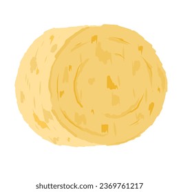 Bale of hay in simple flat style. Vector illustration