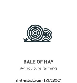 Bale of hay vector icon on white background. Flat vector bale of hay icon symbol sign from modern agriculture farming and gardening collection for mobile concept and web apps design.