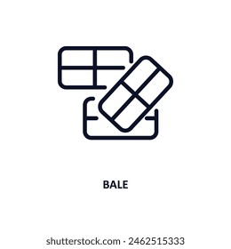 bale icon. Thin line bale icon from agriculture and farm collection. Outline vector isolated on white background. Editable bale symbol can be used web and mobile