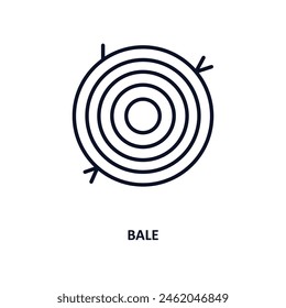 bale outline icon. Thin line icon from agriculture farming and gardening collection. Editable vector isolated on white background