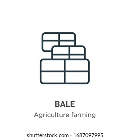 Bale outline vector icon. Thin line black bale icon, flat vector simple element illustration from editable agriculture concept isolated stroke on white background