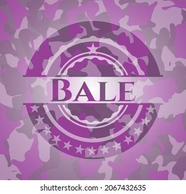 Bale pink on camouflaged texture. Vector Illustration. Detailed. 