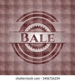 Bale red geometric emblem. Seamless.