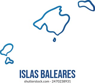 Balearic Islands archipelago simplified map