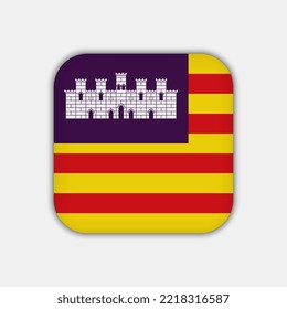 Balearic Islands flag, autonomous community of Spain. Vector illustration.