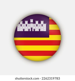 Balearic Islands flag, autonomous community of Spain. Vector illustration.