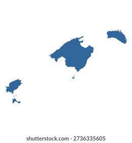 Balearic Islands Outline Map Vector, Mallorca Menorca Ibiza Formentera Archipelago Silhouette
