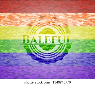 Baleful on mosaic background with the colors of the LGBT flag
