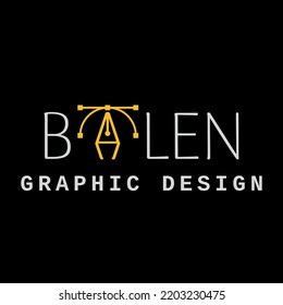plantilla de diseño de logotipo de balen fondo negro
