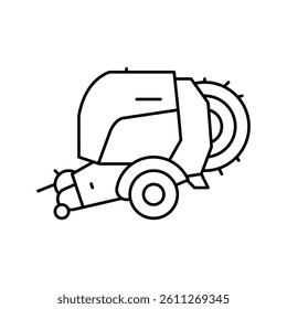 baler farm tool line icon vector. baler farm tool sign. isolated contour symbol black illustration