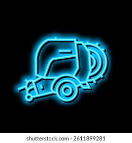baler farm tool neon light sign vector. baler farm tool illustration