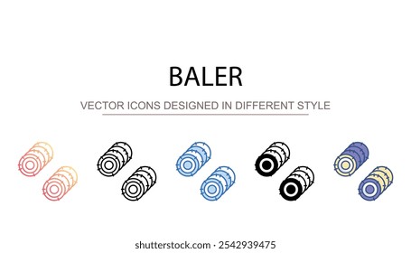 Baler icon design with white background stock illustration