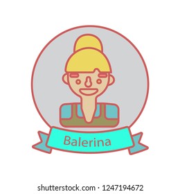 balerina icon flat colors