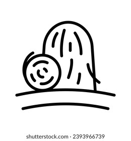 Bales of hay icon. Filled outline dried haystack outline sign. Symbol, logo illustration. Isolated contour symbol illustration in trendy style. Vector graphics