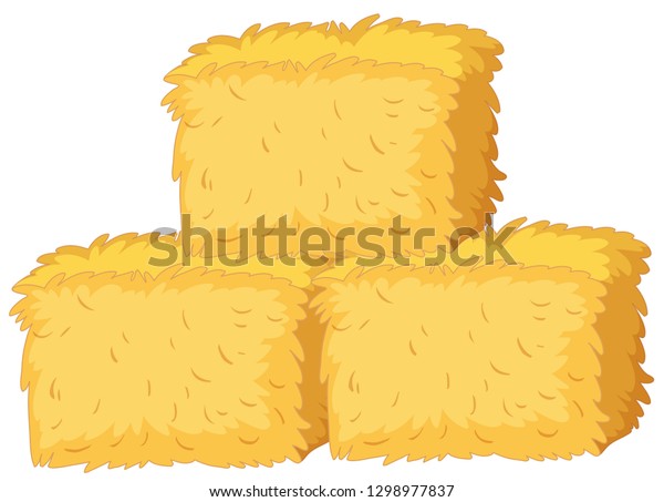 Bales Straw On White Background Illustration Stock Vector (Royalty Free ...