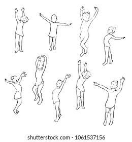 balet  vector little girl dancing illustration