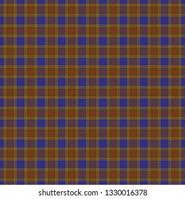 Balfour's modern tartan. Seamless pattern of a traditional Scottish tartan of Balfour's clan for fabric, kilts, skirts, plaids. Frequent, small weaving. 