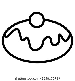 balgian buns icon flat thin outline art logo