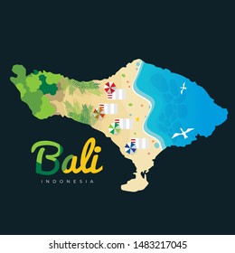 Bali Beach Island Vector Illustration