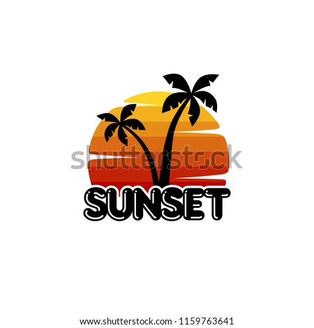 Bali Beach Summer Holiday Beautiful Sunset Stock Vector