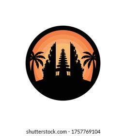 bali beach sunset vector silhouette