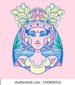 Bali Dancer vector  art illustration