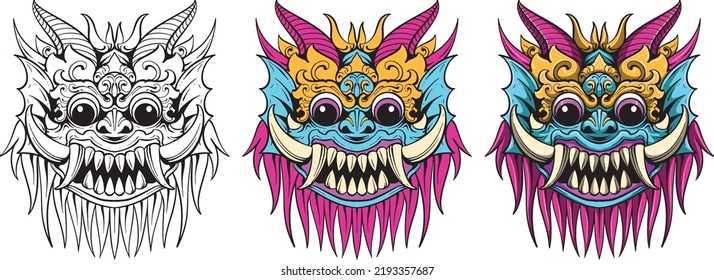 Bali Demon Mask Rangda Vector