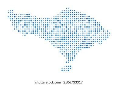 Bali Dot Map. Island Digital Style Shape. Bali vector image. Island shape blue circular dots. Amazing vector illustration.