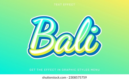 Bali editable text effect in 3d style. Suitable for brand or business logo