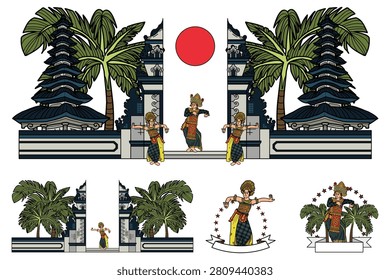 Bali Heaven Gate and Legong Dance Traditional Cultural Collection