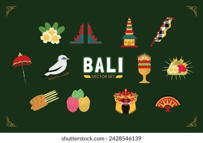 Bali Icon Illustration Vector Set