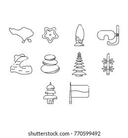 bali icon set outline