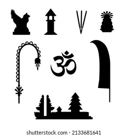 conjunto de vectores de icono bali aislado en fondo blanco