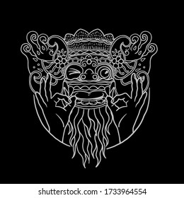 bali illustration everything gonna be okay hand sign vector illustration design 