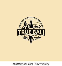 Bali Indonesia Adventure Stamp Icon Skyline City Design