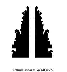 Bali Indonesia Gate Frame Building. Outline Framework. Silhouette Framework. Design Element Vector Illustration