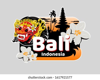 Bali Indonesia Logo for Event & Travel Background. EPS10