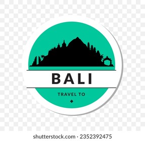 Bali, Indonesia silhouette view round sticker 