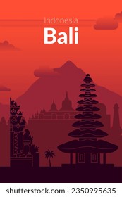 Bali, Indonesia sunset view poster.