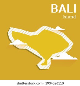 Bali Island colored vector map, Highly detailed illustration. Bali Island, part of Indonesia, is a country in Asia.