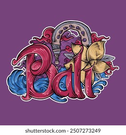 Bali Island Colorful Logo Vector