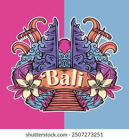 Bali Island Colorful Logo Vector