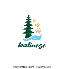 Bali Island Logo Design Vector for Vacation and Traveling Agents