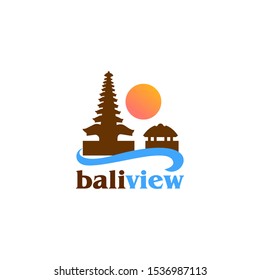 Bali Island Logo Design Vector for Vacation and Traveling Agents