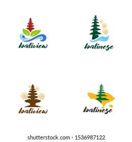 Bali Island Logo Design Vector for Vacation and Traveling Agents