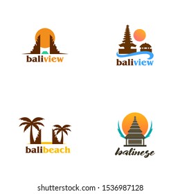 Bali Island Logo Design Vector for Vacation and Traveling Agents