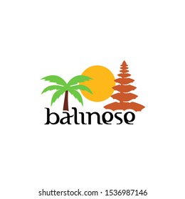 Bali Island Logo Design Vector for Vacation and Traveling Agents