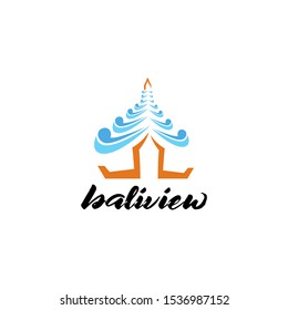 Bali Island Logo Design Vector for Vacation and Traveling Agents