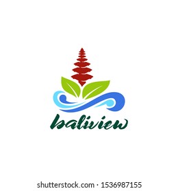 Bali Island Logo Design Vector for Vacation and Traveling Agents