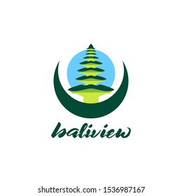 Bali Island Logo Design Vector for Vacation and Traveling Agents